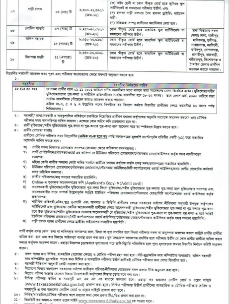 Taxes Zone 8 (TAX8) Dhaka Job circular 2021